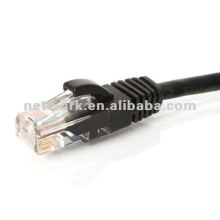 1 FT Booted utp cat5e patch cord - Black